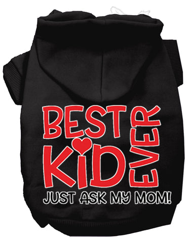 Ask My Mom Screen Print Dog Hoodie Black L