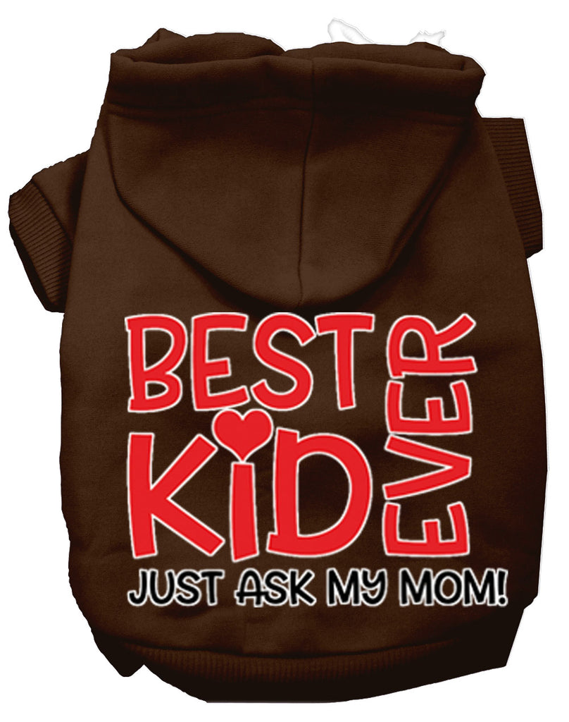 Ask My Mom Screen Print Dog Hoodie Brown L