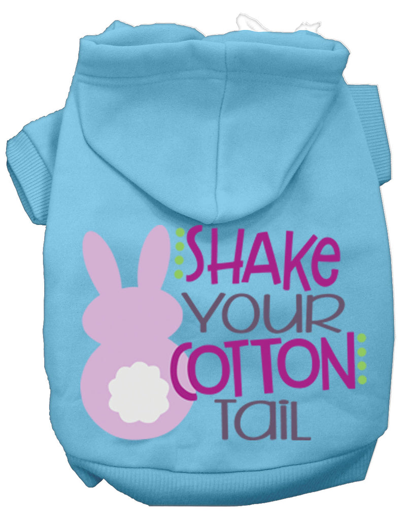 Shake Your Cotton Tail Screen Print Dog Hoodie Baby Blue L