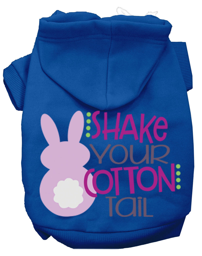 Shake Your Cotton Tail Screen Print Dog Hoodie Blue S