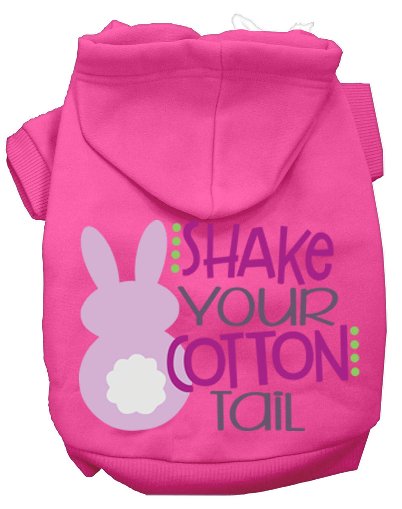 Shake Your Cotton Tail Screen Print Dog Hoodie Bright Pink M