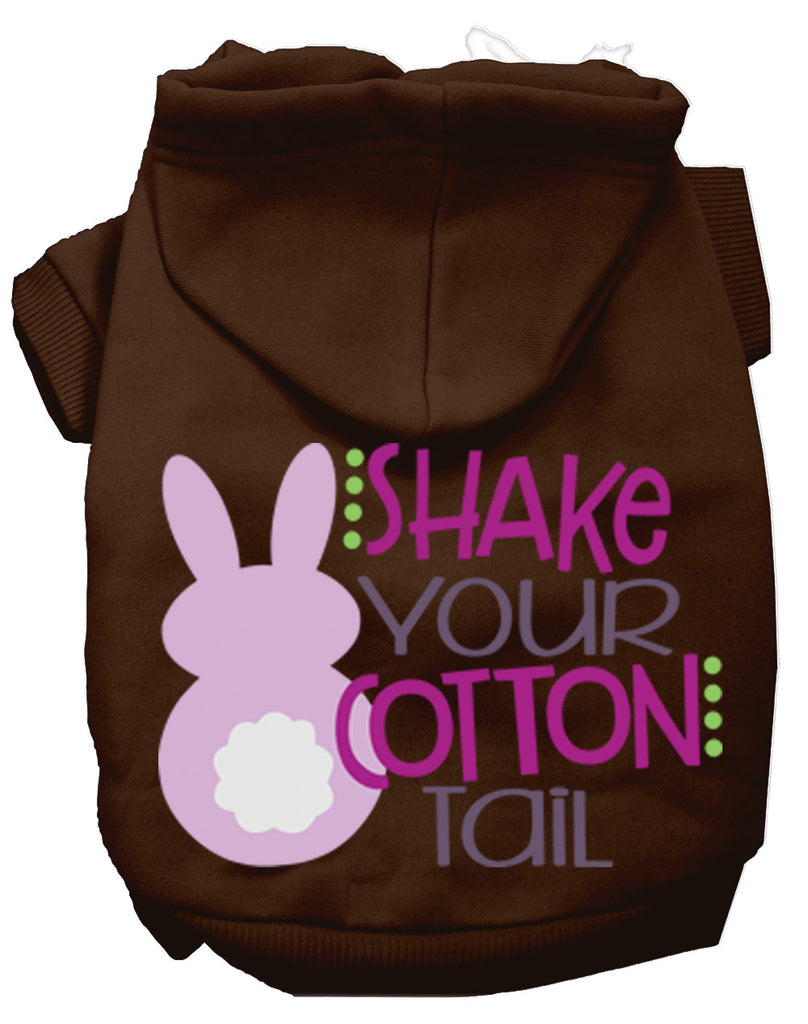 Shake Your Cotton Tail Screen Print Dog Hoodie Brown M