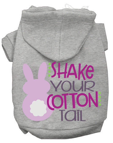 Shake Your Cotton Tail Screen Print Dog Hoodie Grey M