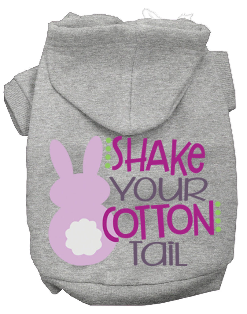 Shake Your Cotton Tail Screen Print Dog Hoodie Grey Xl