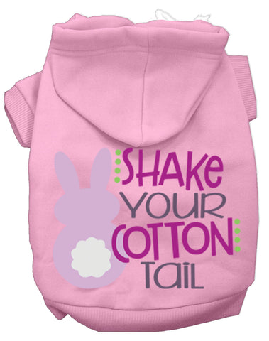 Shake Your Cotton Tail Screen Print Dog Hoodie Light Pink L