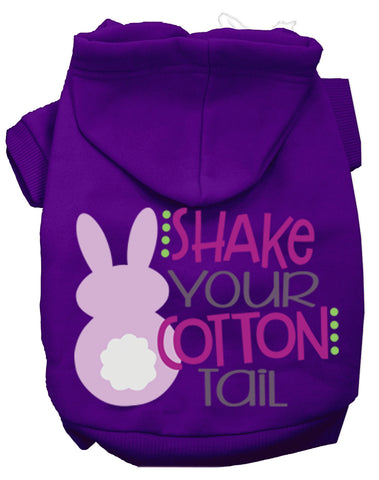 Shake Your Cotton Tail Screen Print Dog Hoodie Purple Xxxl