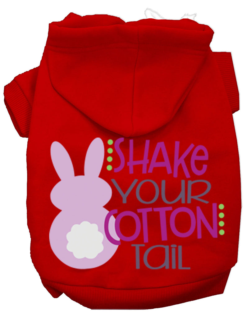 Shake Your Cotton Tail Screen Print Dog Hoodie Red L