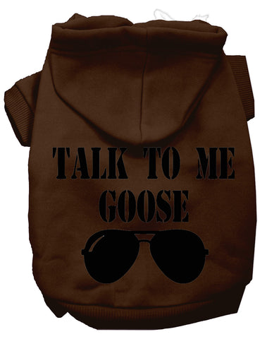 Talk To Me Goose Screen Print Dog Hoodie Brown M