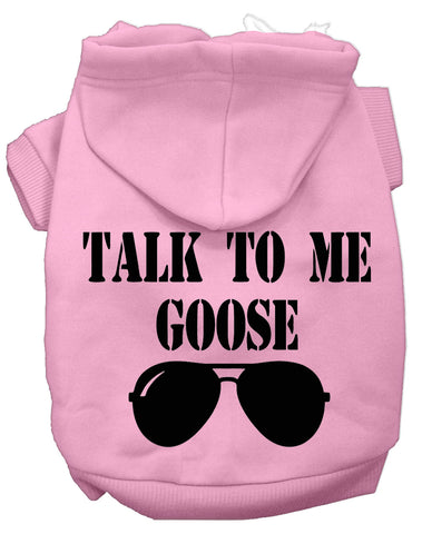 Talk To Me Goose Screen Print Dog Hoodie Light Pink L