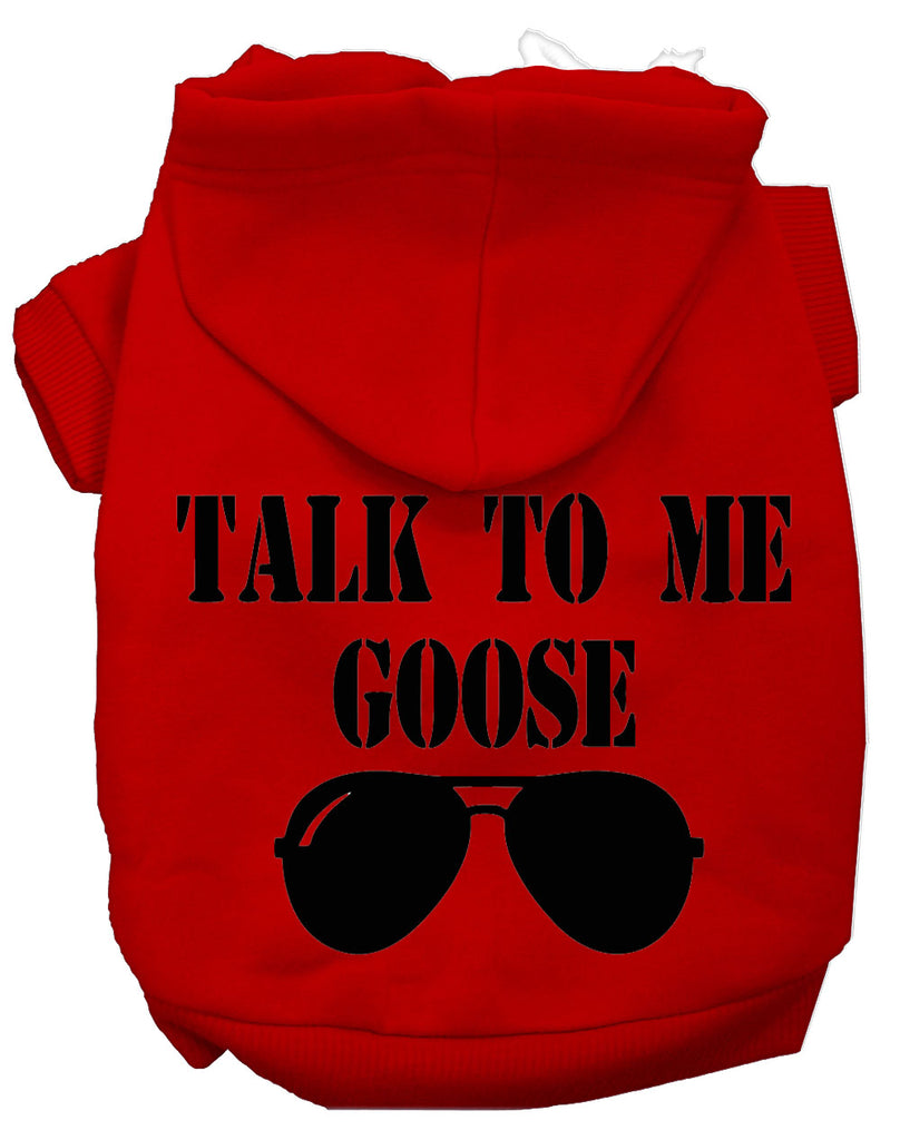 Talk To Me Goose Screen Print Dog Hoodie Red L