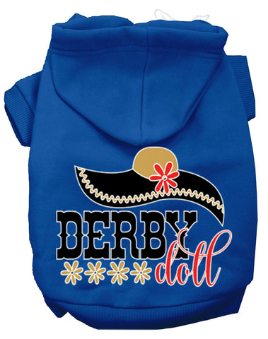 Derby Doll Screen Print Dog Hoodie Blue M