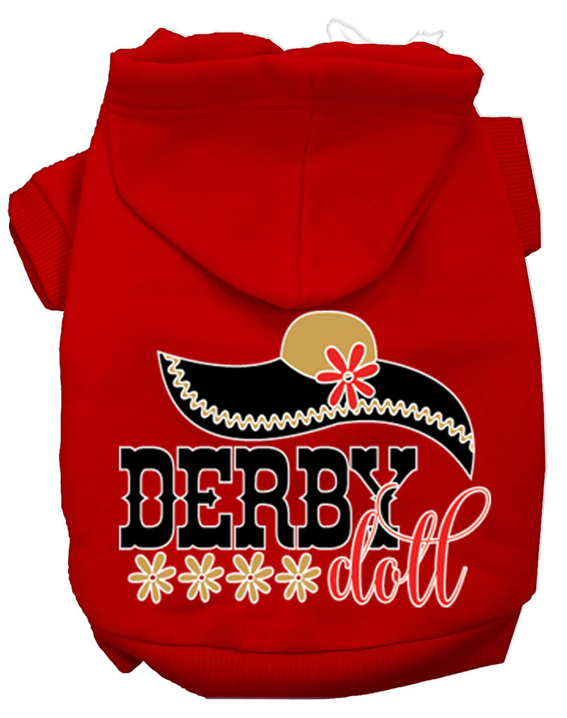 Derby Doll Screen Print Dog Hoodie Red Xxl