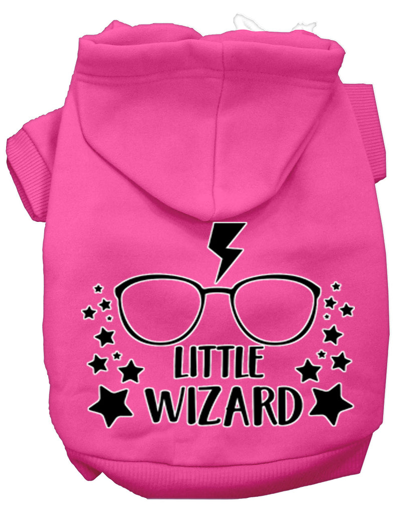 Little Wizard Screen Print Dog Hoodie Bright Pink M