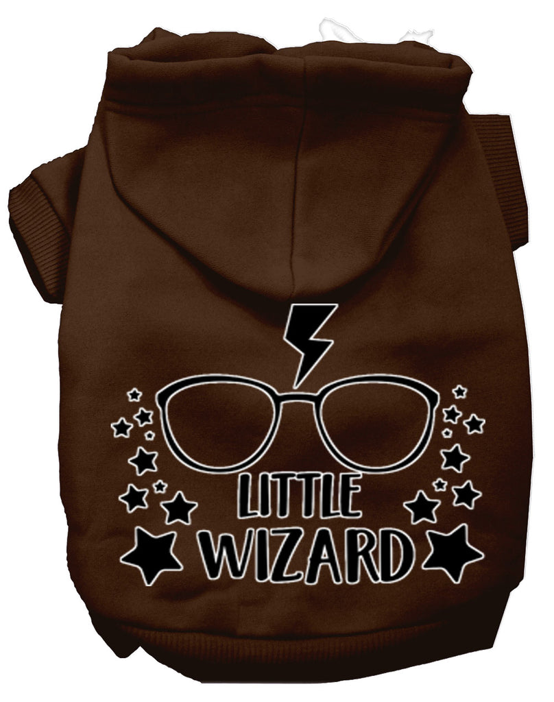 Little Wizard Screen Print Dog Hoodie Brown M