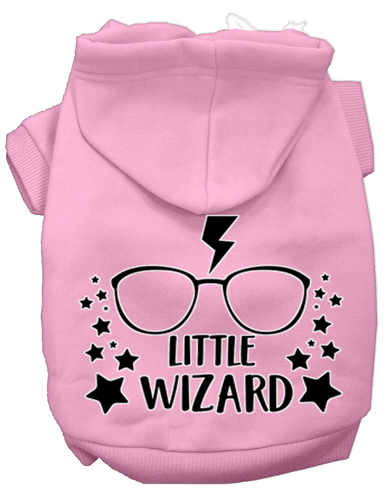 Little Wizard Screen Print Dog Hoodie Light Pink Xs