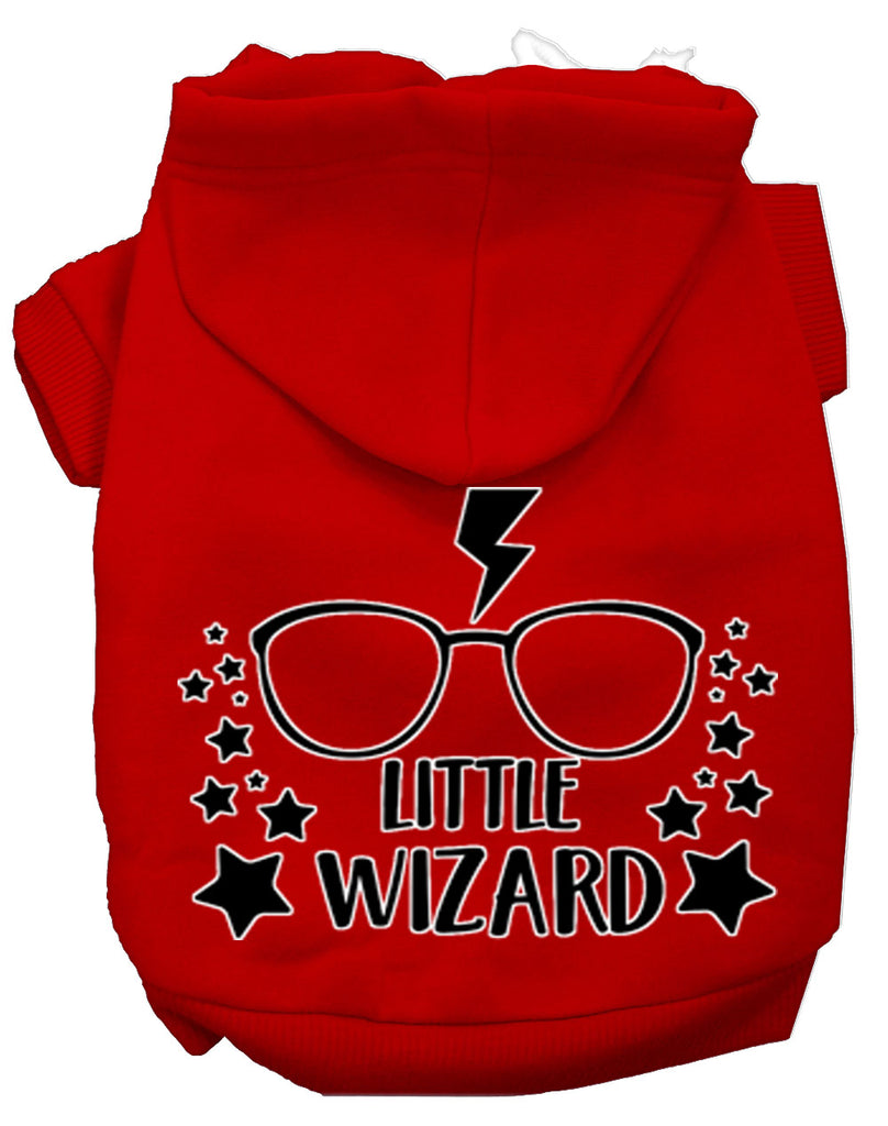 Little Wizard Screen Print Dog Hoodie Red S