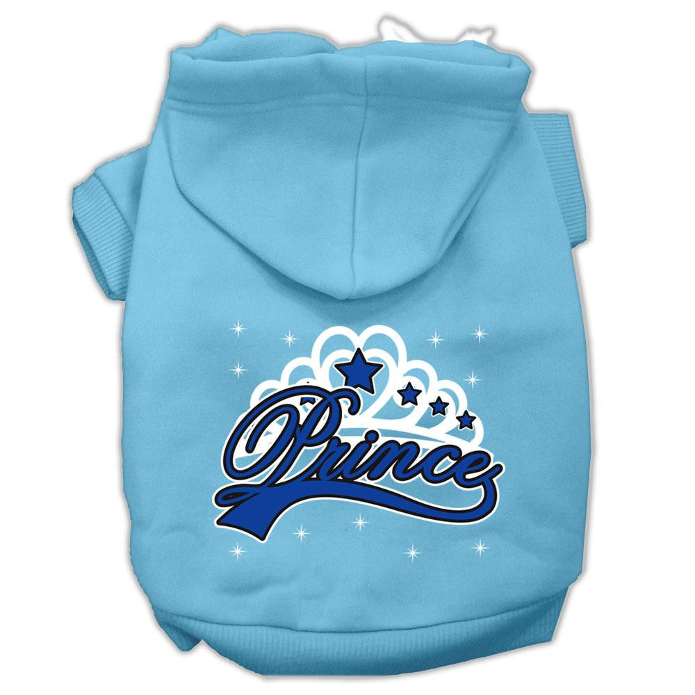 I'm A Prince Screen Print Pet Hoodies Baby Blue Size Lg (14)