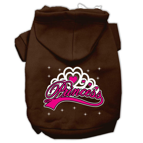 I'm a Princess Screen Print Pet Hoodies Brown Size Lg (14)