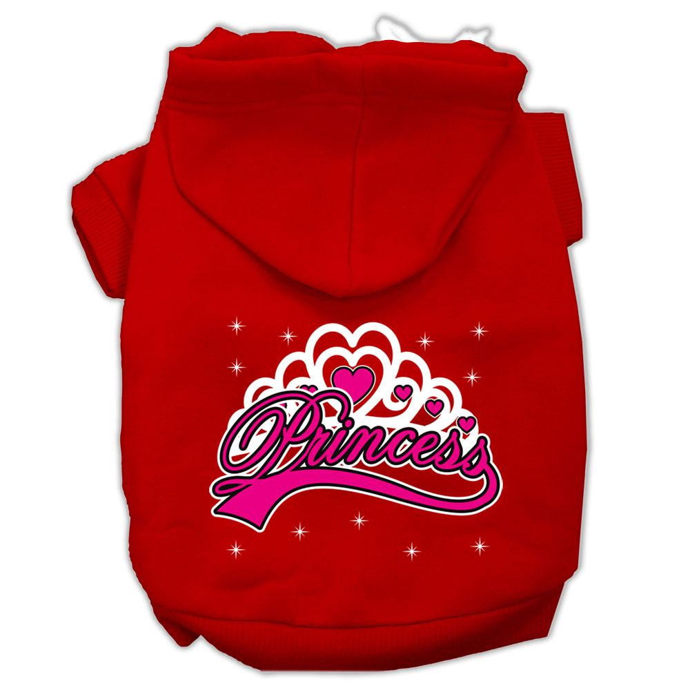 I'm a Princess Screen Print Pet Hoodies Red Size Lg (14)