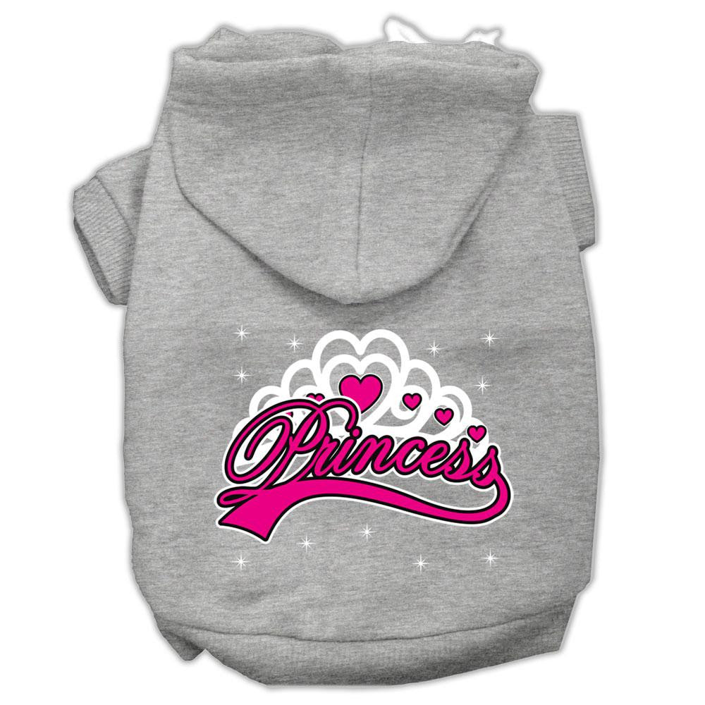 I'm A Princess Screen Print Pet Hoodies Grey Size Xs (8)