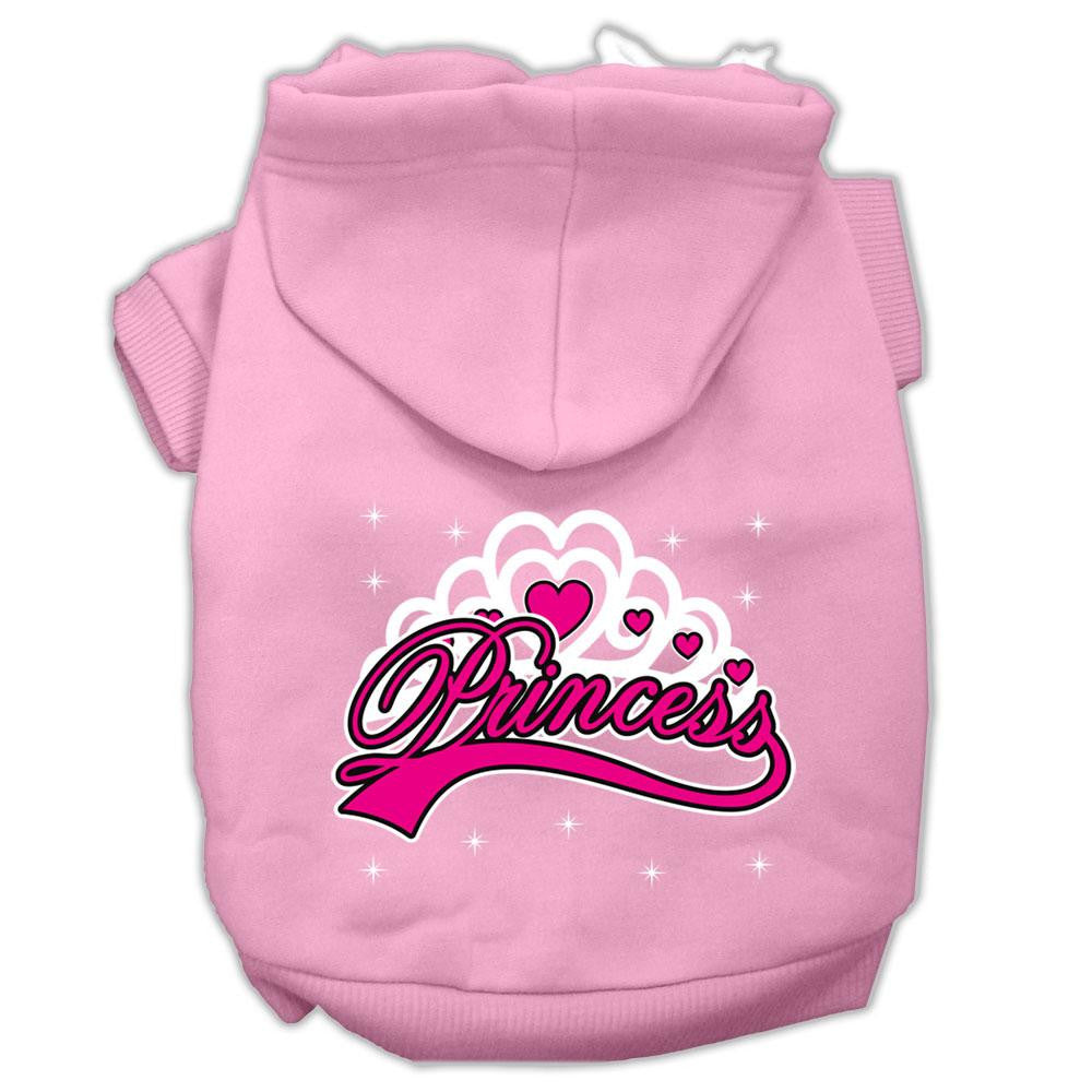 I'm A Princess Screen Print Pet Hoodies Light Pink Size Xs (8)