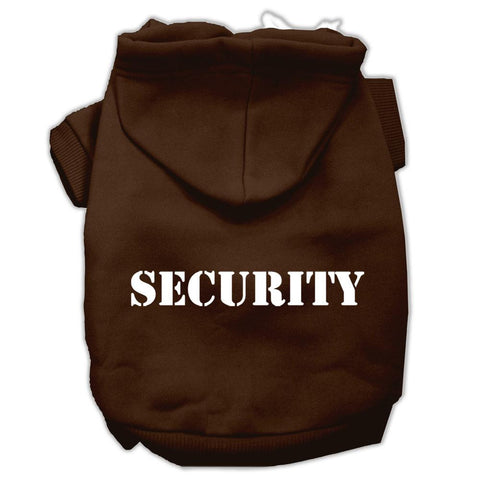 Security Screen Print Pet Hoodies Brown Size Lg (14)