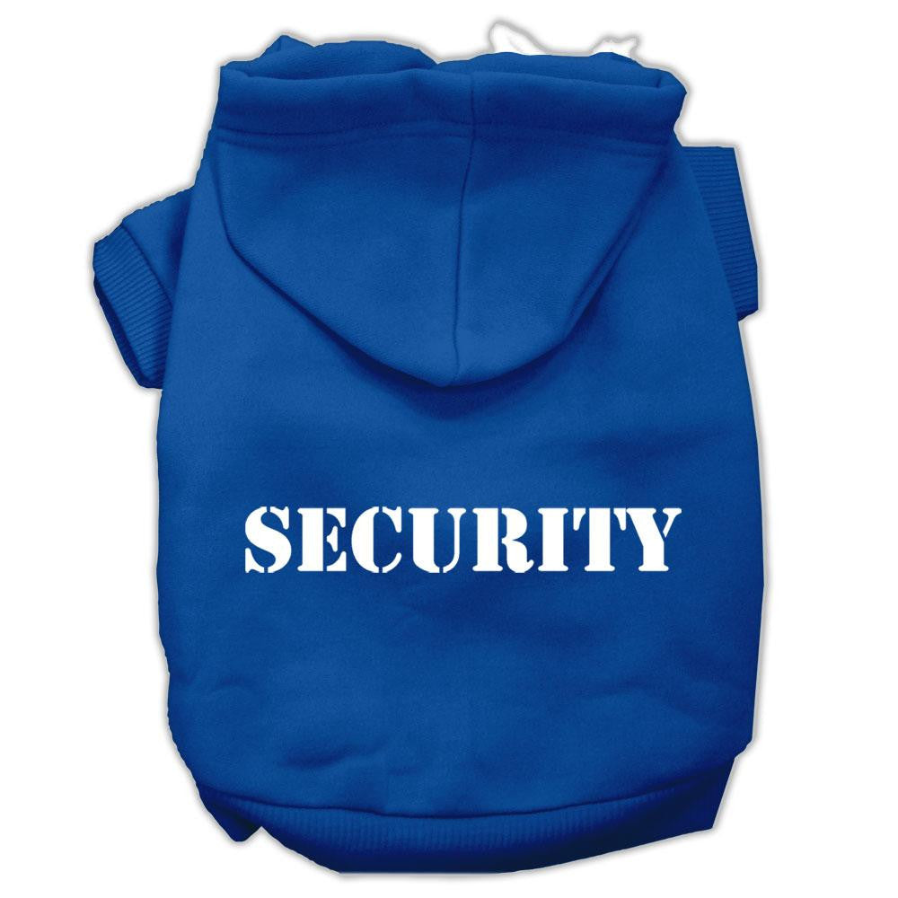 Security Screen Print Pet Hoodies Blue Size Med (12)