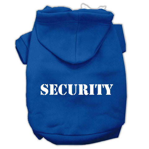 Security Screen Print Pet Hoodies Blue Size Sm (10)