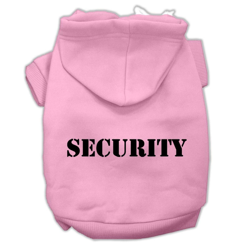 Security Screen Print Pet Hoodies Light Pink Size W- Black Size Text Sm (10)