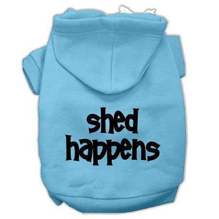 Shed Happens Screen Print Pet Hoodies Baby Blue Size Lg (14)