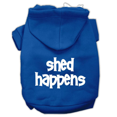 Shed Happens Screen Print Pet Hoodies Blue Size Lg (14)