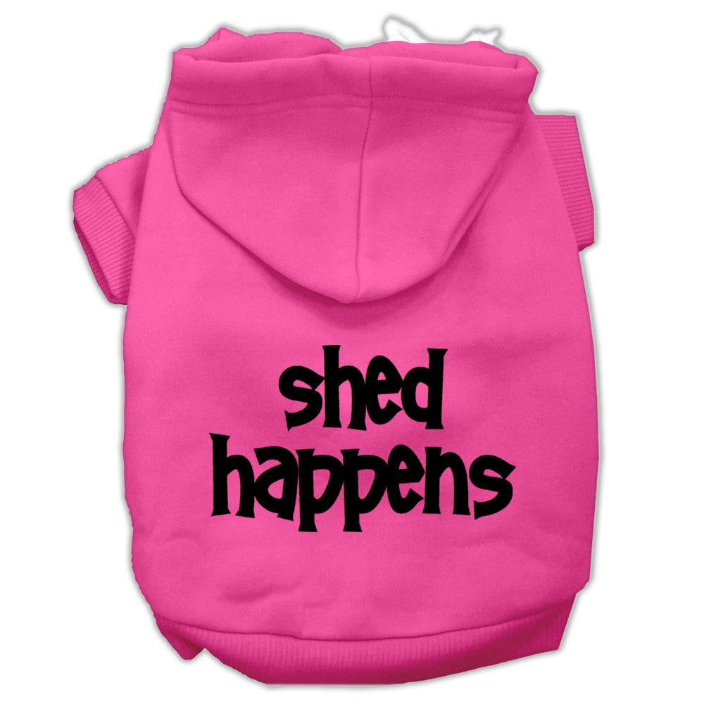 Shed Happens Screen Print Pet Hoodies Bright Pink Size Lg (14)