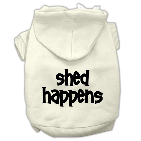 Shed Happens Screen Print Pet Hoodies Cream Size Lg (14)