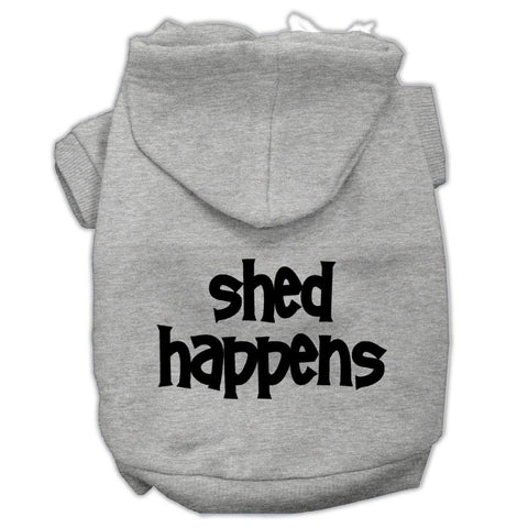 Shed Happens Screen Print Pet Hoodies Grey Size Lg (14)