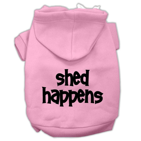 Shed Happens Screen Print Pet Hoodies Light Pink Size Lg (14)