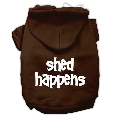 Shed Happens Screen Print Pet Hoodies Brown Size Sm (10)