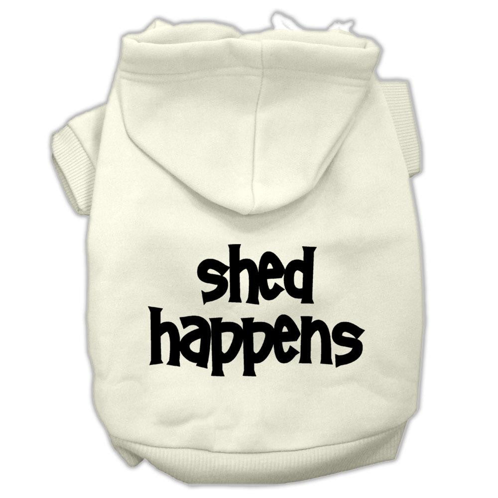 Shed Happens Screen Print Pet Hoodies Cream Size Sm (10)