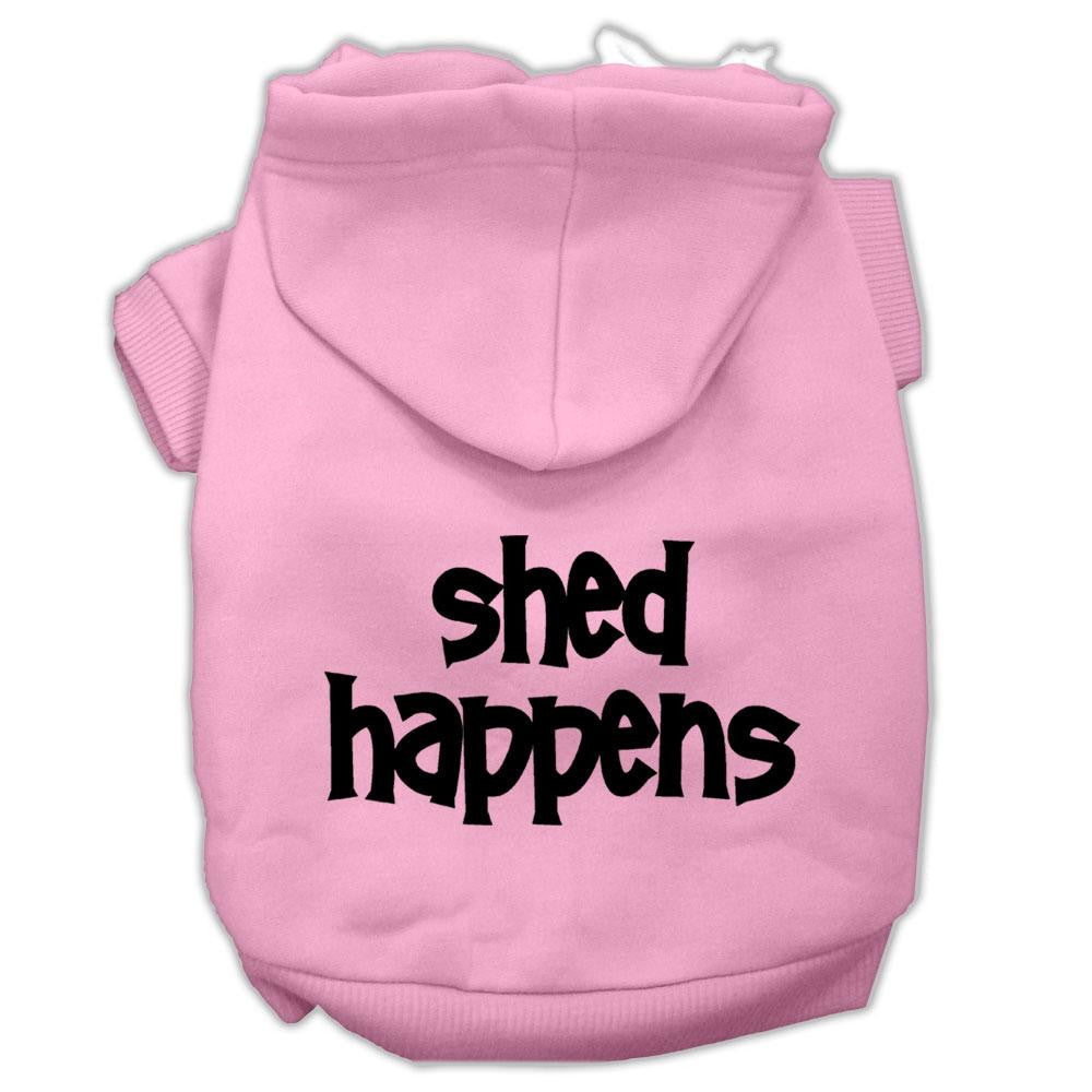 Shed Happens Screen Print Pet Hoodies Light Pink Size Sm (10)