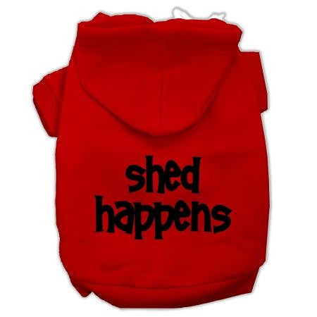 Shed Happens Screen Print Pet Hoodies Red Size Sm (10)