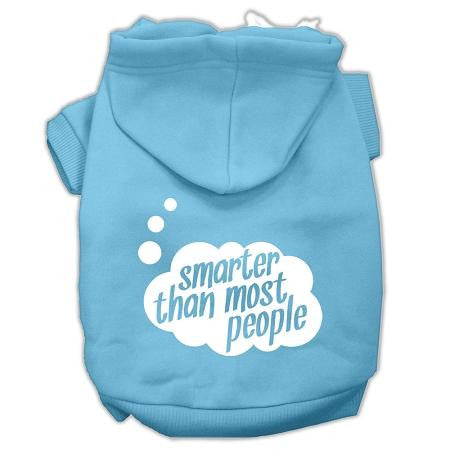 Smarter Then Most People Screen Printed Dog Pet Hoodies Baby Blue Size Lg (14)