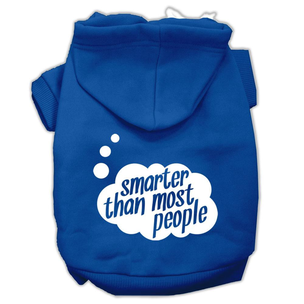 Smarter Then Most People Screen Printed Dog Pet Hoodies Blue Size Lg (14)