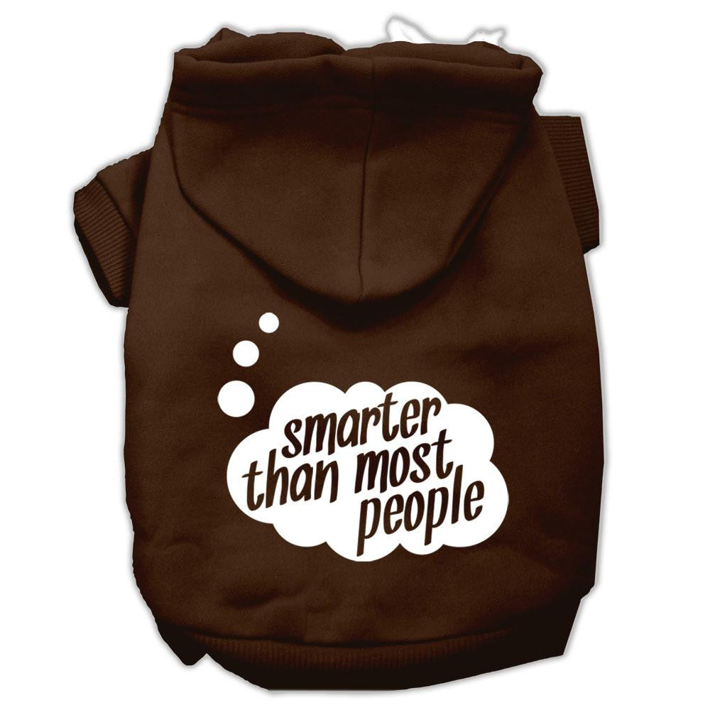 Smarter then Most People Screen Printed Dog Pet Hoodies Brown Size Med (12)