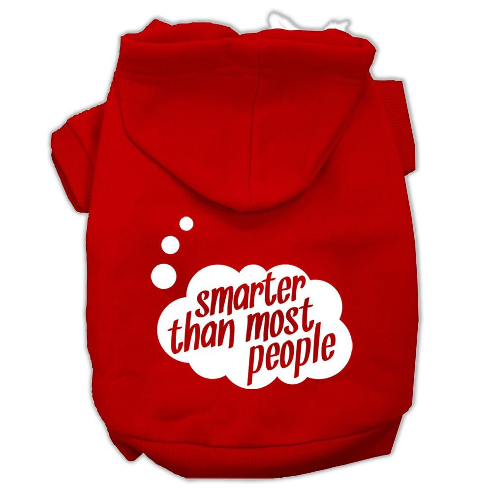 Smarter then Most People Screen Printed Dog Pet Hoodies Red Size Med (12)