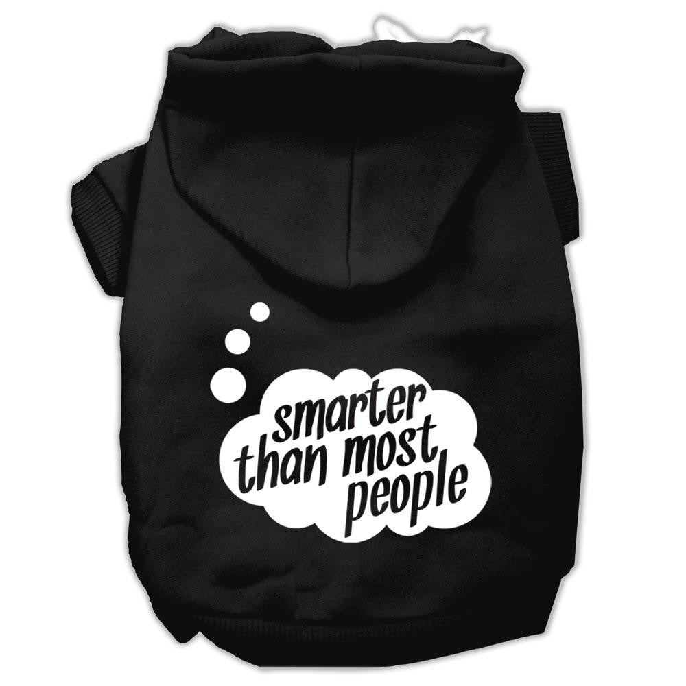 Smarter then Most People Screen Printed Dog Pet Hoodies Black Size Sm (10)