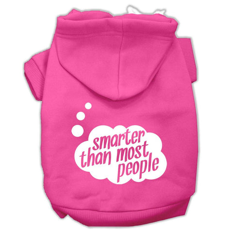 Smarter Then Most People Screen Printed Dog Pet Hoodies Bright Pink Size Sm (10)