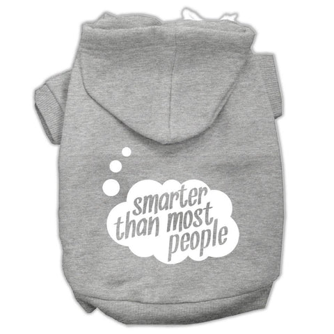 Smarter Then Most People Screen Printed Dog Pet Hoodies Grey Size Xl (16)