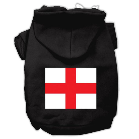 St. George's Cross (English Flag) Screen Print Pet Hoodies Black Size Med (12)