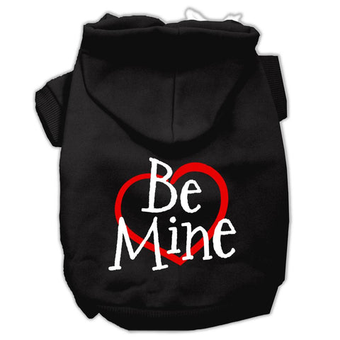 Be Mine Screen Print Pet Hoodies Black Size Med (12)