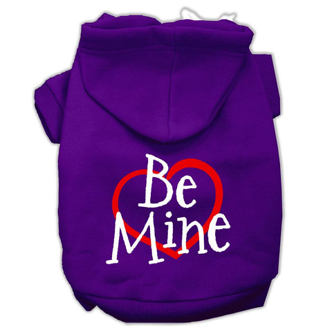 Be Mine Screen Print Pet Hoodies Purple Size Med (12)