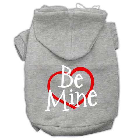 Be Mine Screen Print Pet Hoodies Grey Size Xs (8)